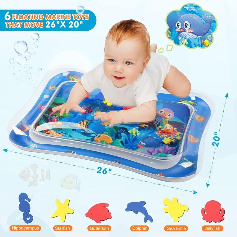 Inflatable Tummy Time Mat Premium Water Play Mat Toys Portable Strengthen Your Baby'S Muscles Sensory Board Playpen Tcg Playmat