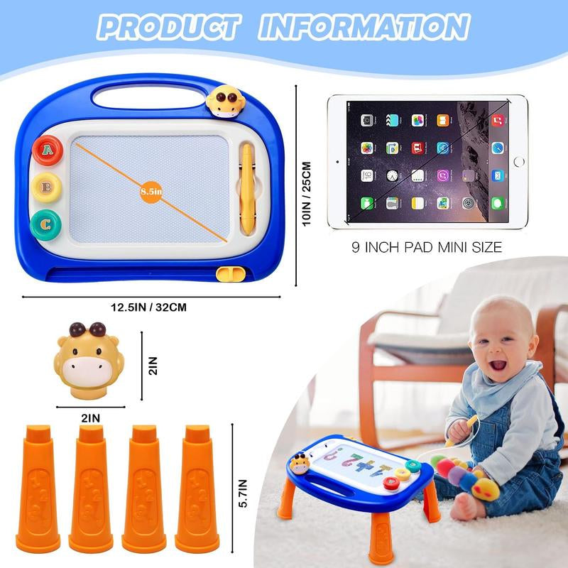 Toddlers Toys Ages2-3, Magnetic Drawing Board, Toddler Boy Toys for 2 3 Year Old, Doodle Board Pad Learning and Educational Toys for 2-3 Yr Kids Birthday Gifts - Blue