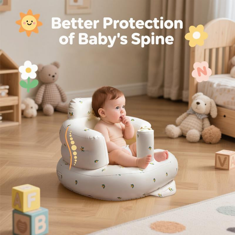 Inflatable Baby Seat 3+ Months, Built-In Air Pump Baby Seat for Kids, Toddler, Blow-Up Baby Chair with Back Support, Breathable Cover, Newborn Baby Essentials, Toddler Items, Baby Carrier Alternative, Baby Essentials & Baby Items, Christmas Baby Gift