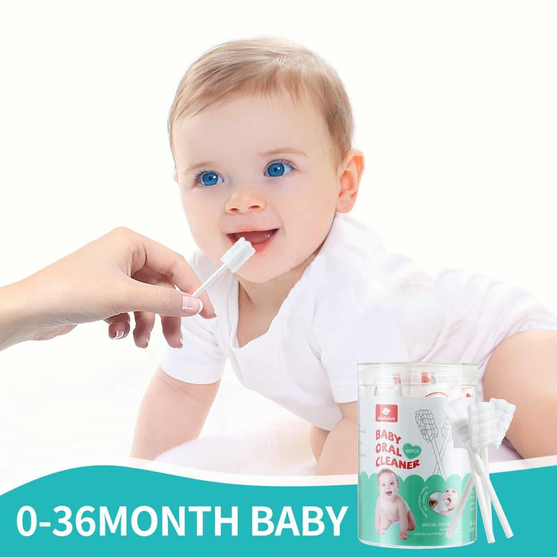 Baby Tongue Cleaner, Newborn Baby Toothbrush, 96PCS Disposable Infant Toothbrush Clean Baby Mouth,Gauze Gum Cleaner Toothbrush Baby Oral Cleaning Stick Dental Care for 0-36 Month Baby