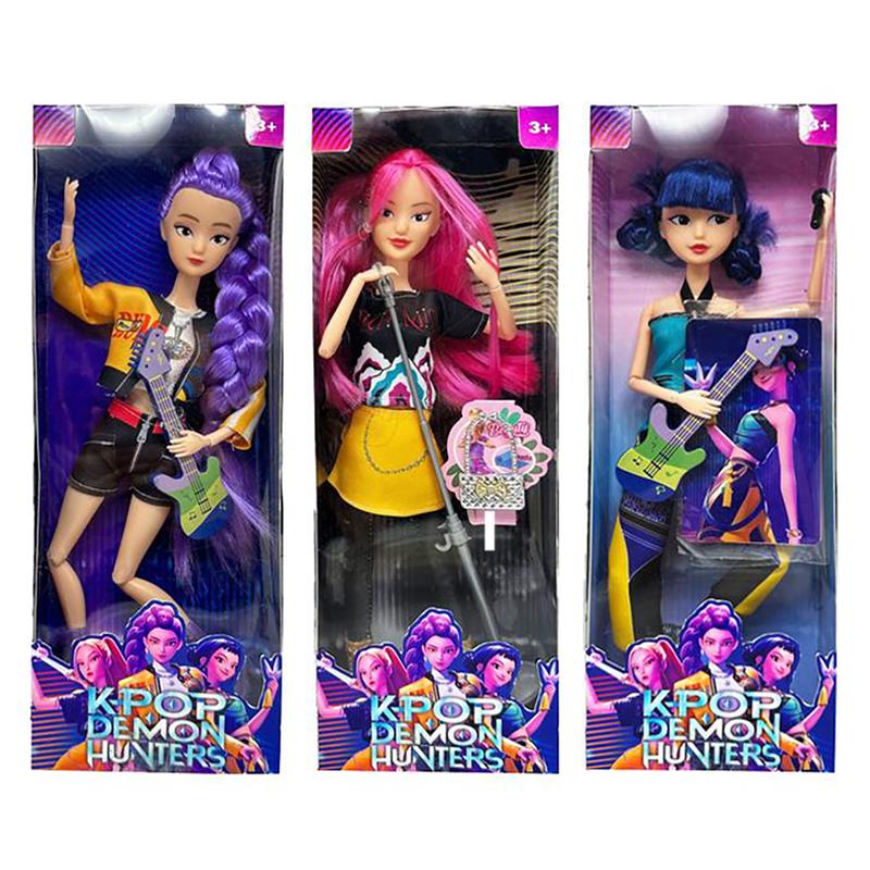 Kpop Demon Hunters Anime Action Figure Doll 11.5 Inches–12 Joint Movable Anime-Rumi, Mira and Zoey, Anime-Inspired Collectible Dolls, Mystery Box Merch Gift for Fans & Kids-Desk Display-Kpop Idol Merch Collectibles -Halloween Christmas Gift, Festivals