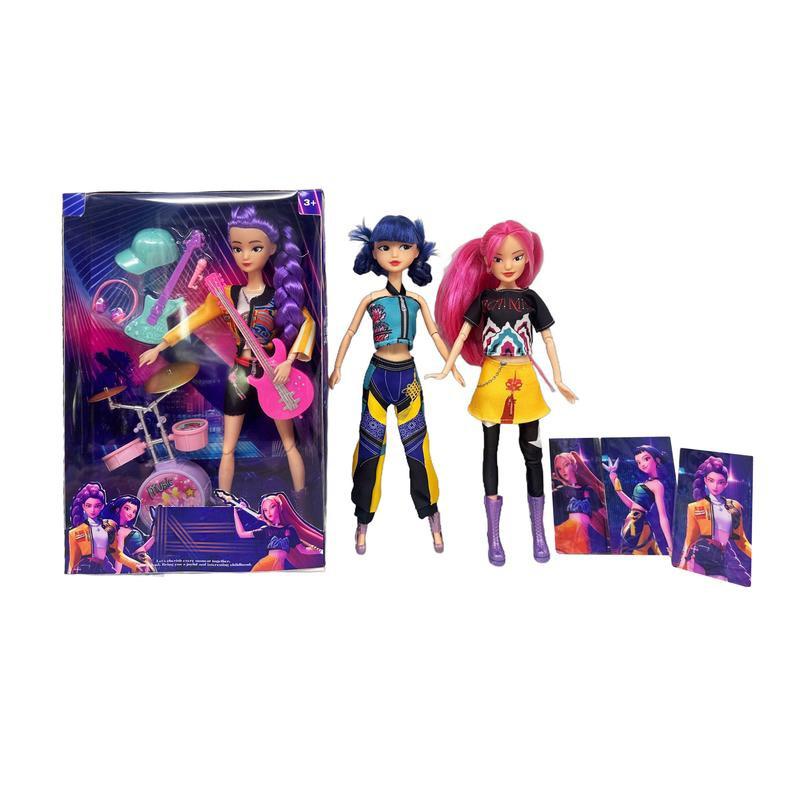 Kpop Demon Hunters Anime Action Figure Doll 11.5 Inches–12 Joint Movable Anime-Rumi, Mira and Zoey, Anime-Inspired Collectible Dolls, Mystery Box Merch Gift for Fans & Kids-Desk Display-Kpop Idol Merch Collectibles -Halloween Christmas Gift, Festivals